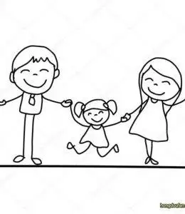 超级简单画我的一家人!我和我的爸爸妈妈手拉手手绘卡通简笔画大全
