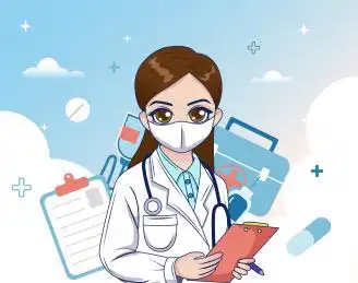 一名女医生 海报 插画