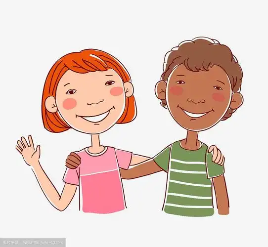 有趣的孩子们拥抱.孩子成为朋友