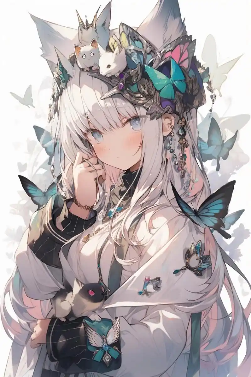 二次元# 可爱的白毛猫耳娘[awsl]