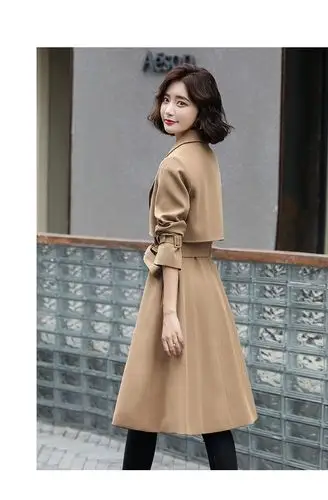 女装 风衣 丹慕汀(damudi) damudi丹慕汀品牌女装风衣中长款女春装