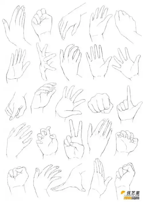 如何画好动漫人物的手本教程将教你如何画好动漫人物的各种手势