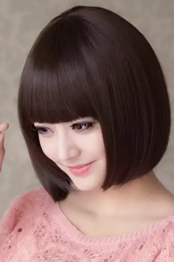 齐刘海短发bobo头修脸甜美可爱包脸短直发可斜全头套韩国假发