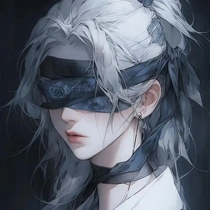 黑白色系 清冷破碎感的女生动漫头像 神秘清冷同时又带着一丝破碎的美