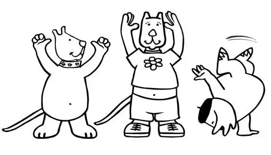 三只做运动小狗简笔画,图片,简笔画-学笔画