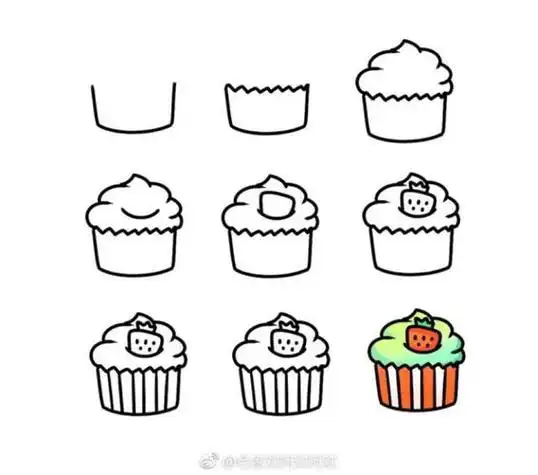 可爱小甜品简笔画 可爱小甜品简笔画图片卡通