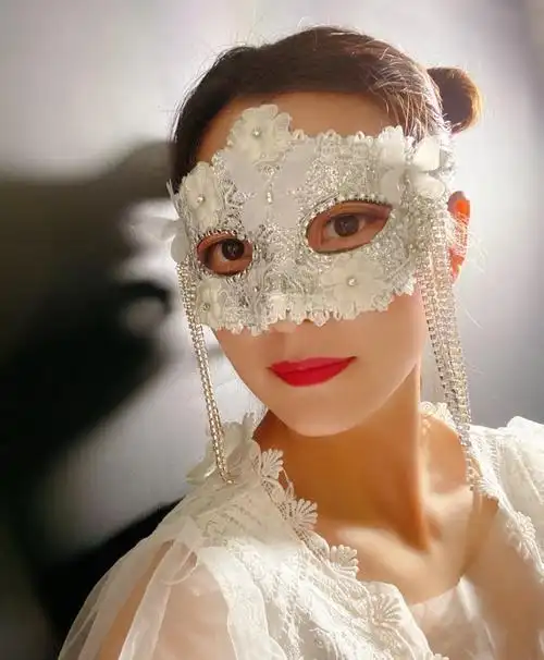 假面女凰威尼斯名媛蕾丝面纱面具私人派对舞会网红直播万圣节蒙面 a款