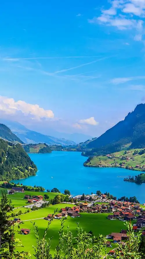 蓝色山水风景手机壁纸