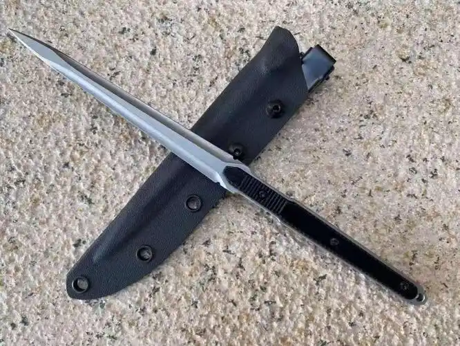 三菱刺军hn9一体钢小直刀夜行防身手刺防卫小刀随身便携茶刀茶针破冰