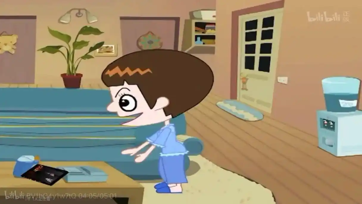 家有儿女动画版剧照刘梅看一小会恐怖片躲进了被窝里