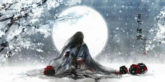 伤感的黑白色调古风美男.