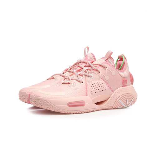 李宁全城9樱花粉无眠新年42韦德低帮减震实战篮球鞋abar015