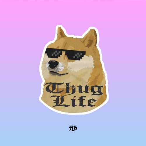tlp反光车贴 thug life 匪帮生活秋田犬墨镜恶搞表情流行装饰贴纸