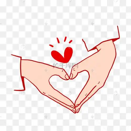 可爱的双手比心手势