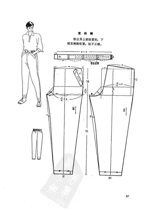男裤 裁剪图