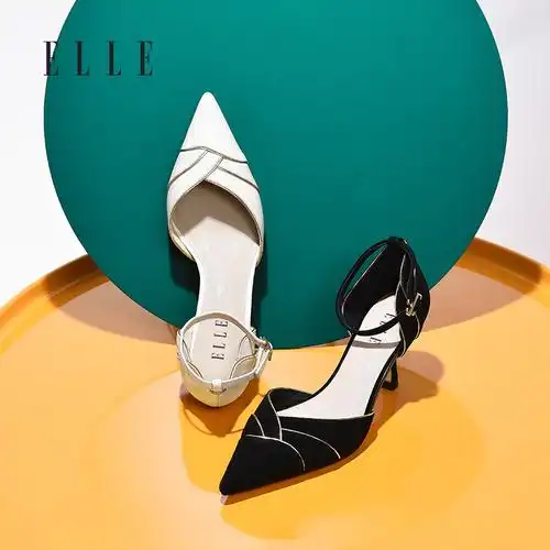 elle女鞋旗舰店的优惠券大全—elle气质女神细高跟浪漫花瓣2021夏季新