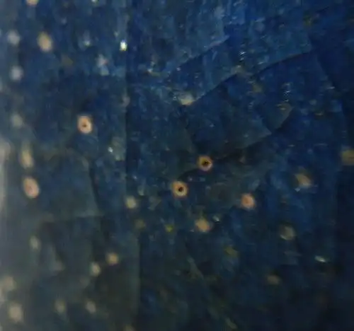 清代青花瓷气泡 下图:现代青花瓷照片下:古瓷器的共同特征:气泡死