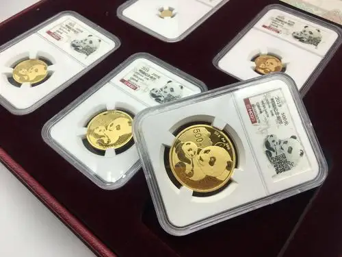 2019熊猫金币纪念币 熊猫金币5枚封装套装 共57克金币 带精美礼盒