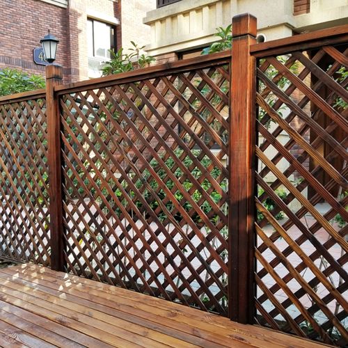 防腐木栅栏花园围栏加厚院子篱笆室外实木别墅栏杆户外围墙护栏
