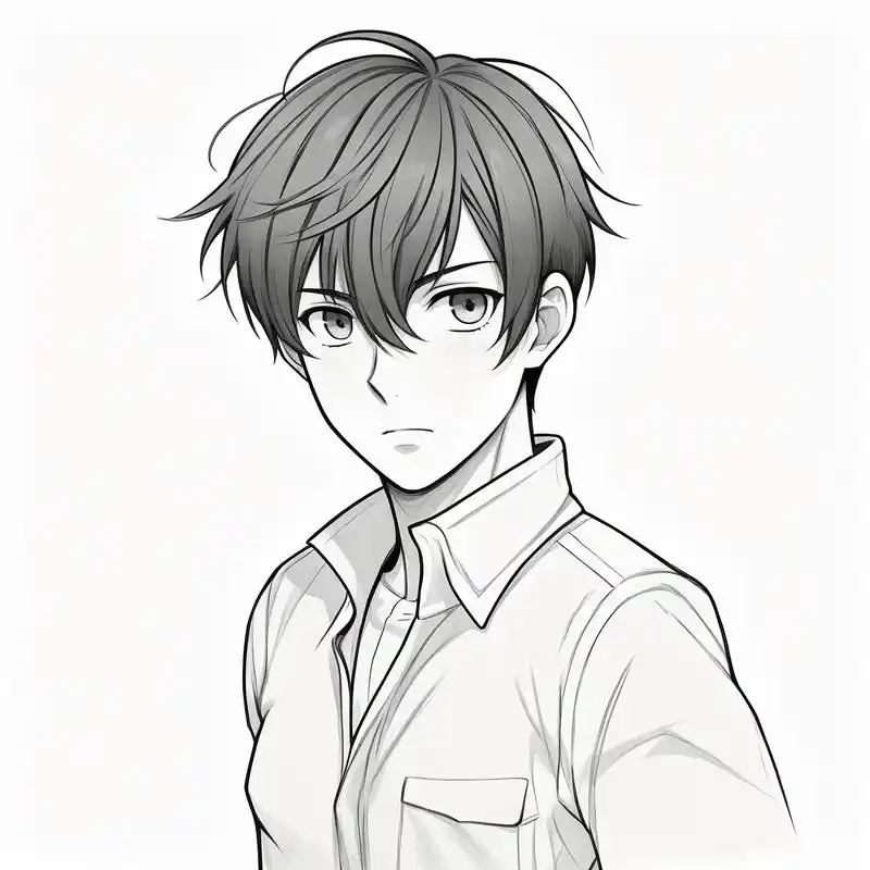 96动漫男生帅气素描头像90