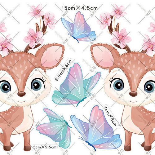 车贴纸划痕遮挡遮盖梅花鹿车贴电动车通用卡通可爱防水剐蹭车贴画