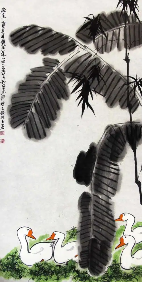 田子源国画花鸟作品赏析墨彩焕然落笔生情