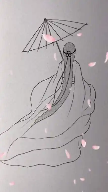 古风背景唯美的古风女子古风人物简笔画古风目录简笔画q版背景中国风