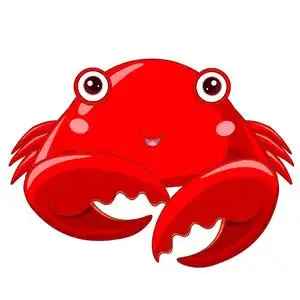 可爱的卡通螃蟹矢量插图照片