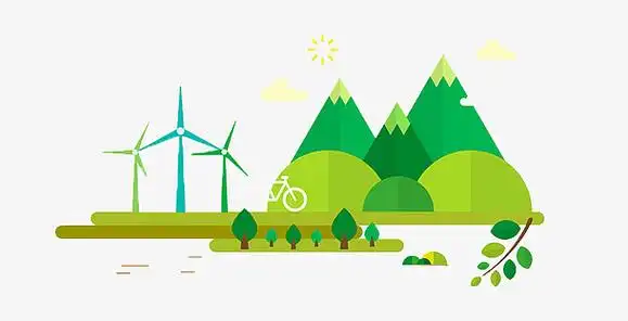 青山绿水手绘免抠图