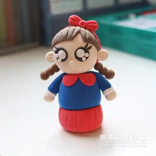超轻粘土可爱小女孩儿教程娃娃制作方法_罗弗粘土手工