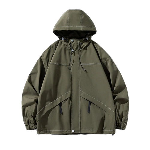 潮牌高街连帽休闲卫衣男装夹克外套男2024初春季褂子时尚品牌工装