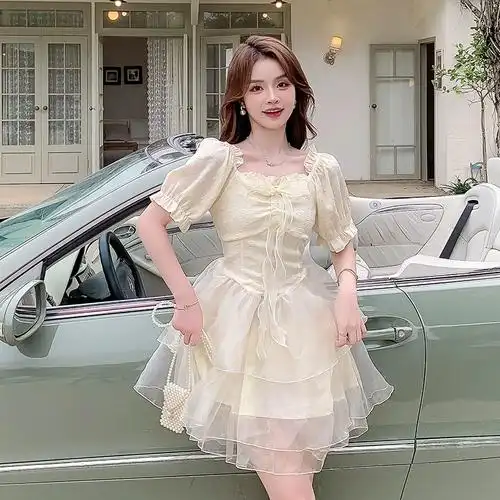 短款上市可爱结装公主裙蓬蓬裙淑女连衣裙饰甜美夏季实拍性感新款