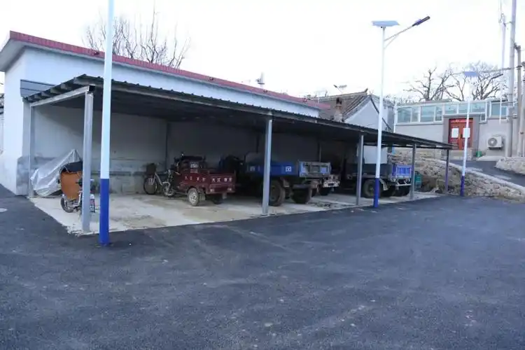 疏整促渤海镇免费停放农用车的公共车棚投入使用