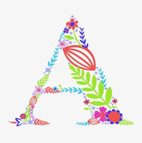 夸张撞色创意花朵字母a