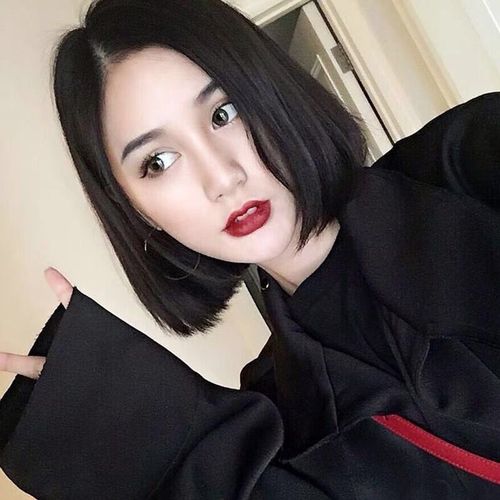 网红假发女短发自然逼真短中分无刘海bobo头学生波波假发套 深棕色 五