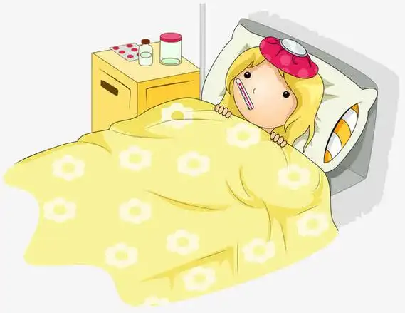 卡通宝宝发烧降温住院