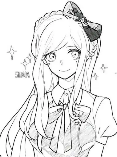 二次元女生简笔画蠢萌