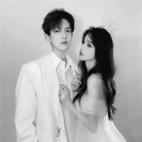 黑白男女情头图片真人