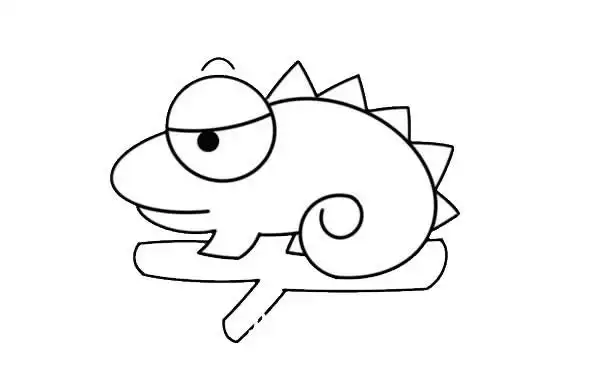 卡通变色龙简笔画步骤画法图片