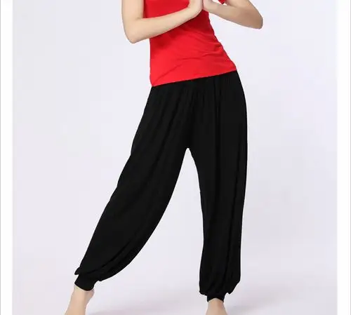 太极裤女款练功冰丝莫代尔白色武术晨练太极拳服装春夏季灯笼裤子_7折