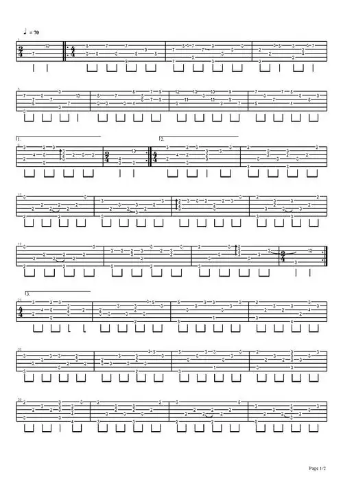 风之诗指弹吉他谱1-押尾桑