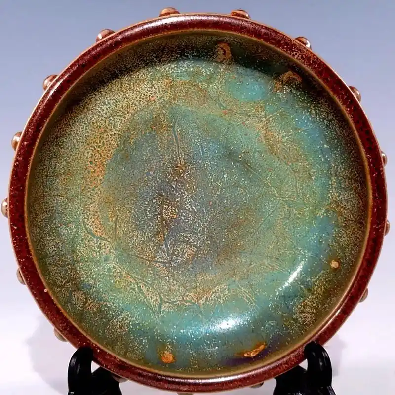 宋钧窑鼓钉洗  尺寸5.5*15cm - 抖音