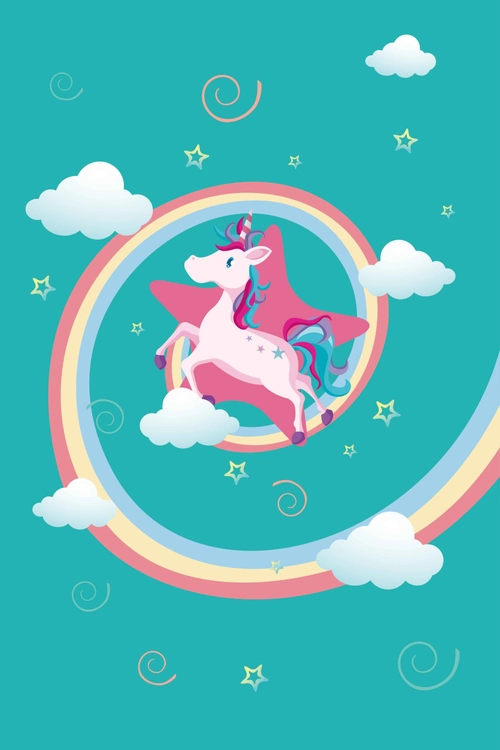 儿童卡通浪漫梦幻可爱独角兽简约背景