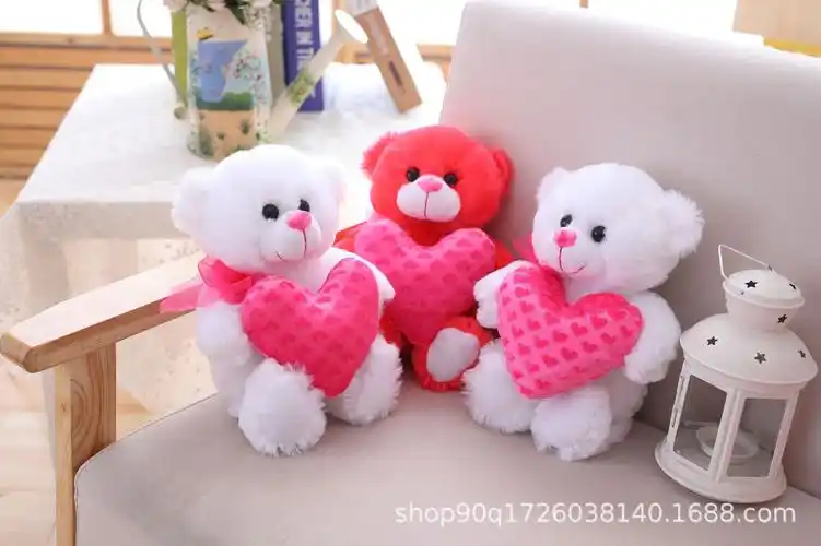 工厂直销外贸尾单抱心熊毛绒玩具情人节礼物批发礼品派送-阿里巴巴