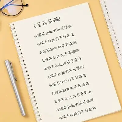 誉顺兴教育文具 原耽女孩奶酪体蓝氏家规字帖硬笔钢笔行楷女生字体