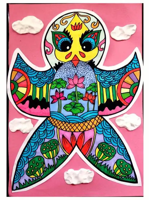 风筝装饰画8岁左右