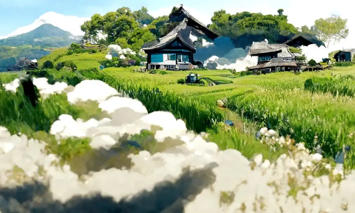 图文伙伴计划 #壁纸 #ai绘图 风景艺术画炎炎夏日,乡村 - 抖音