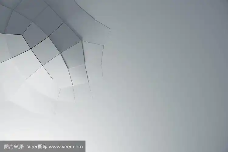 抽象白色几何曲面四环简洁的最小图案,3d背景用于业务演示.