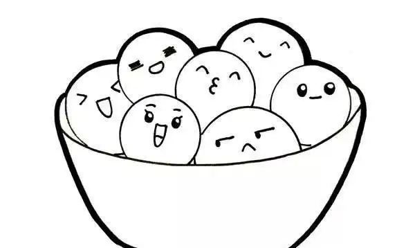 可爱汤圆简笔画