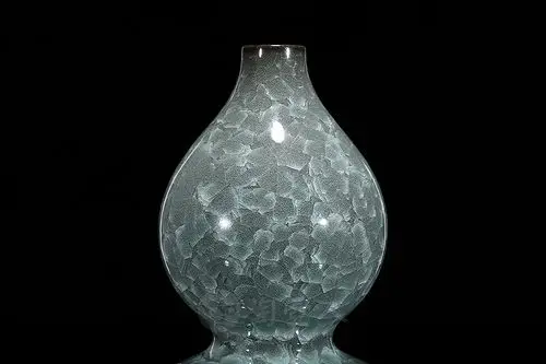 冰裂纹青瓷名家兰宗民《冰裂葫芦瓶》原矿全手工优惠全场包邮真品保证